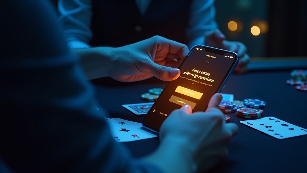 Mobile cashier screen showing a first deposit bonus code