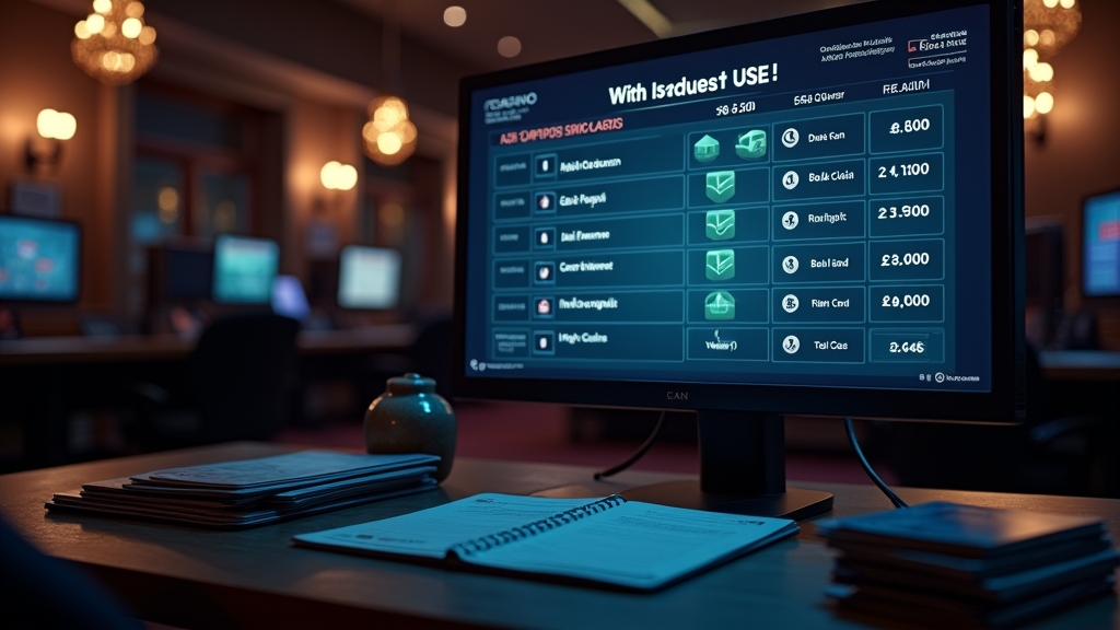 Casino payment dashboard showing a withdrawal queue and verification documents